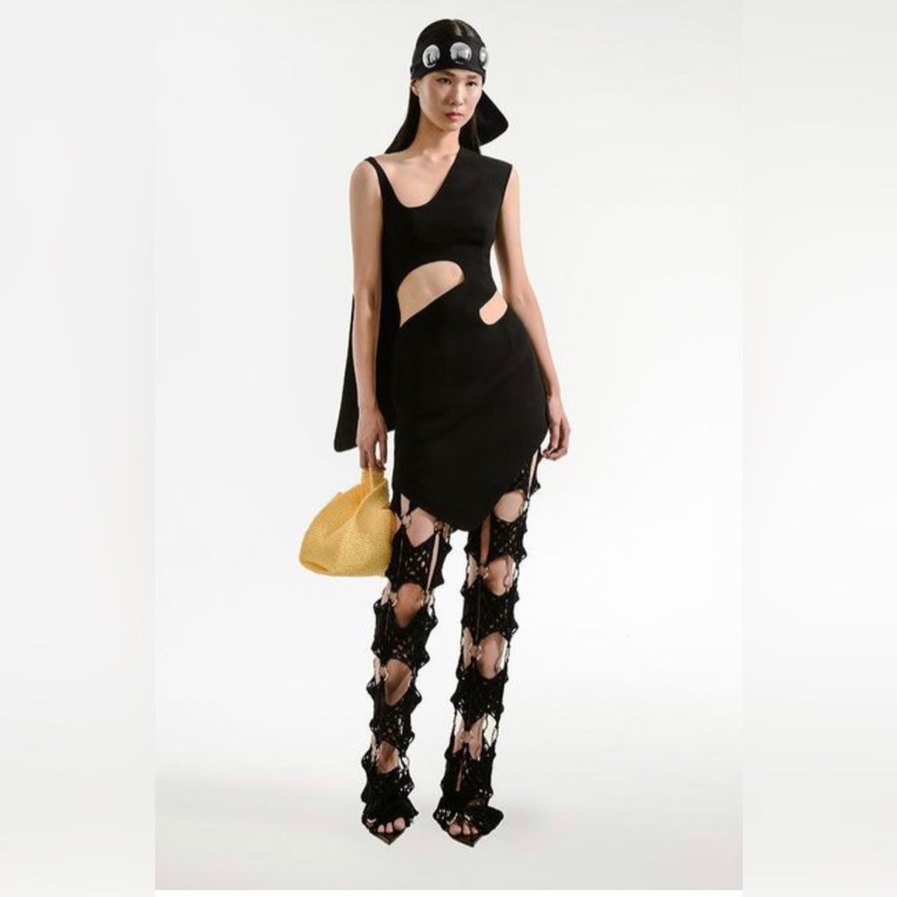 Lado Bokuchava—Women's Black Crochet Pants